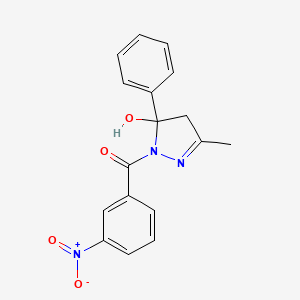 molecular formula C17H15N3O4 B5013875 3-methyl-1-(3-nitrobenzoyl)-5-phenyl-4,5-dihydro-1H-pyrazol-5-ol 