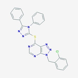 molecular formula C25H17ClN8S B501388 3-(2-chlorobenzyl)-3H-[1,2,3]triazolo[4,5-d]pyrimidin-7-yl 4,5-diphenyl-4H-1,2,4-triazol-3-yl sulfide 