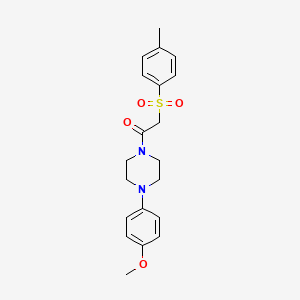 molecular formula C20H24N2O4S B5013882 1-[4-(4-Methoxyphenyl)piperazin-1-yl]-2-(4-methylphenyl)sulfonylethanone 