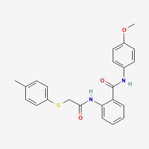 molecular formula C23H22N2O3S B5013891 N-(4-METHOXYPHENYL)-2-{2-[(4-METHYLPHENYL)SULFANYL]ACETAMIDO}BENZAMIDE 