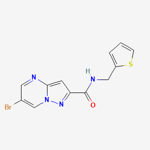 molecular formula C12H9BrN4OS B5013899 6-BROMO-N-[(THIOPHEN-2-YL)METHYL]PYRAZOLO[1,5-A]PYRIMIDINE-2-CARBOXAMIDE 