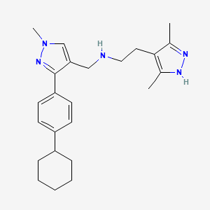 molecular formula C24H33N5 B5013914 N-{[3-(4-cyclohexylphenyl)-1-methyl-1H-pyrazol-4-yl]methyl}-2-(3,5-dimethyl-1H-pyrazol-4-yl)ethanamine 