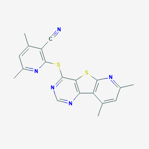 2-[(7,9-Dimethylpyrido[3',2':4,5]thieno[3,2-d]pyrimidin-4-yl)sulfanyl]-4,6-dimethylnicotinonitrile