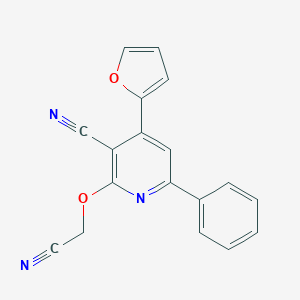 molecular formula C18H11N3O2 B501397 2-(Cyanomethoxy)-4-(2-furyl)-6-phenylnicotinonitrile 