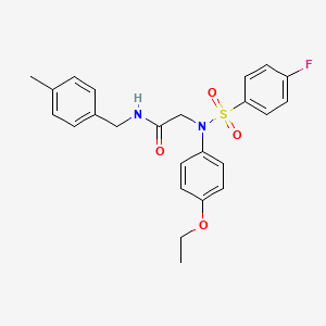 molecular formula C24H25FN2O4S B5013973 N~2~-(4-ethoxyphenyl)-N~2~-[(4-fluorophenyl)sulfonyl]-N~1~-(4-methylbenzyl)glycinamide 