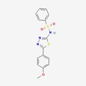 molecular formula C15H13N3O3S2 B5014037 N-[5-(4-methoxyphenyl)-1,3,4-thiadiazol-2-yl]benzenesulfonamide 