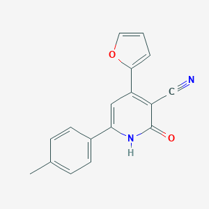 molecular formula C17H12N2O2 B501405 4-(2-Furyl)-6-(4-methylphenyl)-2-oxo-1,2-dihydro-3-pyridinecarbonitrile 