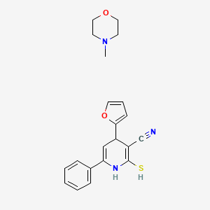 4-(Furan-2-yl)-6-phenyl-2-sulfanyl-1,4-dihydropyridine-3-carbonitrile;4-methylmorpholine