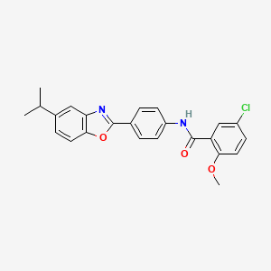 5-chloro-N-[4-(5-isopropyl-1,3-benzoxazol-2-yl)phenyl]-2-methoxybenzamide