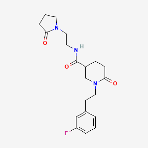 1-[2-(3-fluorophenyl)ethyl]-6-oxo-N-[2-(2-oxo-1-pyrrolidinyl)ethyl]-3-piperidinecarboxamide