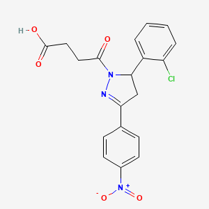 molecular formula C19H16ClN3O5 B5014100 4-[5-(2-chlorophenyl)-3-(4-nitrophenyl)-4,5-dihydro-1H-pyrazol-1-yl]-4-oxobutanoic acid 