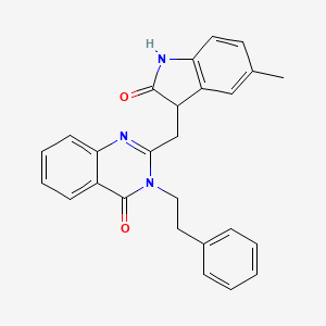 2-[(5-methyl-2-oxo-2,3-dihydro-1H-indol-3-yl)methyl]-3-(2-phenylethyl)-4(3H)-quinazolinone