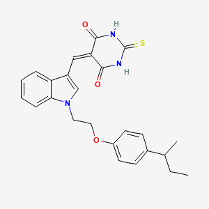 molecular formula C25H25N3O3S B5014120 5-[(1-{2-[4-(butan-2-yl)phenoxy]ethyl}-1H-indol-3-yl)methylidene]-2-thioxodihydropyrimidine-4,6(1H,5H)-dione 