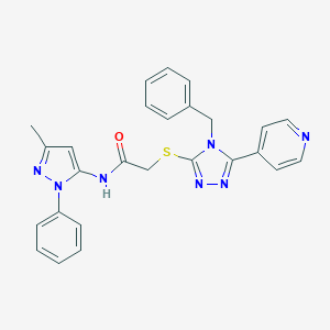 2-{[4-benzyl-5-(4-pyridinyl)-4H-1,2,4-triazol-3-yl]sulfanyl}-N-(3-methyl-1-phenyl-1H-pyrazol-5-yl)acetamide