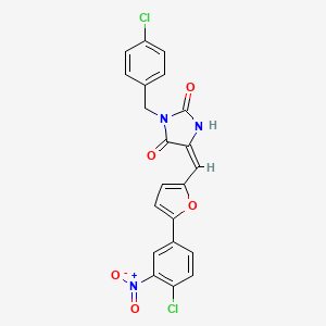 3-(4-chlorobenzyl)-5-{[5-(4-chloro-3-nitrophenyl)-2-furyl]methylene}-2,4-imidazolidinedione