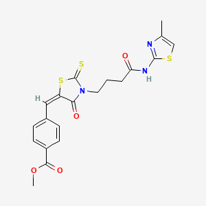 methyl 4-[(3-{4-[(4-methyl-1,3-thiazol-2-yl)amino]-4-oxobutyl}-4-oxo-2-thioxo-1,3-thiazolidin-5-ylidene)methyl]benzoate