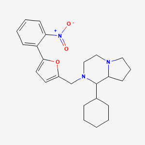 molecular formula C24H31N3O3 B5014228 1-cyclohexyl-2-[[5-(2-nitrophenyl)furan-2-yl]methyl]-3,4,6,7,8,8a-hexahydro-1H-pyrrolo[1,2-a]pyrazine 