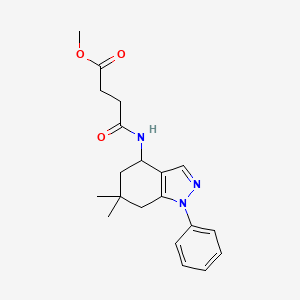 molecular formula C20H25N3O3 B5014244 methyl 4-[(6,6-dimethyl-1-phenyl-4,5,6,7-tetrahydro-1H-indazol-4-yl)amino]-4-oxobutanoate 