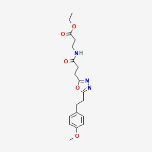 ethyl N-(3-{5-[2-(4-methoxyphenyl)ethyl]-1,3,4-oxadiazol-2-yl}propanoyl)-beta-alaninate