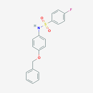 molecular formula C19H16FNO3S B501426 N-[4-(benzyloxy)phenyl]-4-fluorobenzenesulfonamide 
