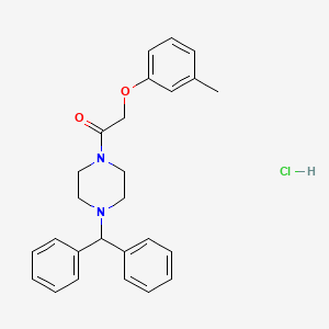 1-(4-Benzhydrylpiperazin-1-yl)-2-(3-methylphenoxy)ethanone;hydrochloride