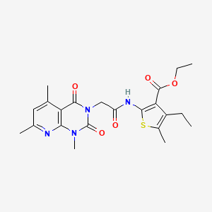 molecular formula C22H26N4O5S B5014269 ethyl 4-ethyl-5-methyl-2-{[(1,5,7-trimethyl-2,4-dioxo-1,4-dihydropyrido[2,3-d]pyrimidin-3(2H)-yl)acetyl]amino}-3-thiophenecarboxylate 