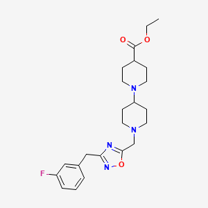 molecular formula C23H31FN4O3 B5014271 ethyl 1'-{[3-(3-fluorobenzyl)-1,2,4-oxadiazol-5-yl]methyl}-1,4'-bipiperidine-4-carboxylate 