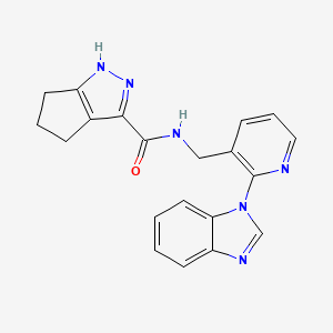 molecular formula C20H18N6O B5014314 N-{[2-(1H-benzimidazol-1-yl)-3-pyridinyl]methyl}-1,4,5,6-tetrahydrocyclopenta[c]pyrazole-3-carboxamide 