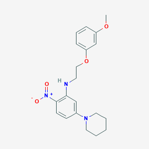 N-[2-(3-methoxyphenoxy)ethyl]-2-nitro-5-(piperidin-1-yl)aniline