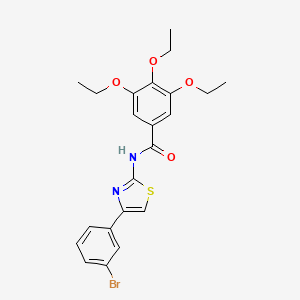 molecular formula C22H23BrN2O4S B5014340 N-[4-(3-bromophenyl)-1,3-thiazol-2-yl]-3,4,5-triethoxybenzamide 