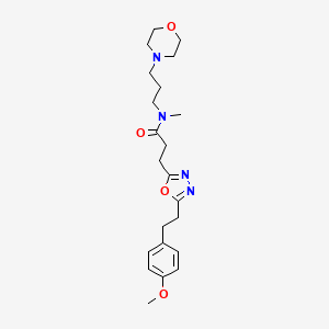 molecular formula C22H32N4O4 B5014342 3-{5-[2-(4-methoxyphenyl)ethyl]-1,3,4-oxadiazol-2-yl}-N-methyl-N-[3-(4-morpholinyl)propyl]propanamide 