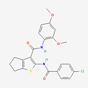 2-[(4-chlorobenzoyl)amino]-N-(2,4-dimethoxyphenyl)-5,6-dihydro-4H-cyclopenta[b]thiophene-3-carboxamide