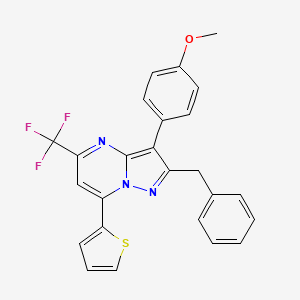 2-benzyl-3-(4-methoxyphenyl)-7-(2-thienyl)-5-(trifluoromethyl)pyrazolo[1,5-a]pyrimidine