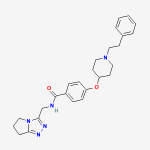 molecular formula C26H31N5O2 B5014391 N-(6,7-dihydro-5H-pyrrolo[2,1-c][1,2,4]triazol-3-ylmethyl)-4-{[1-(2-phenylethyl)-4-piperidinyl]oxy}benzamide 