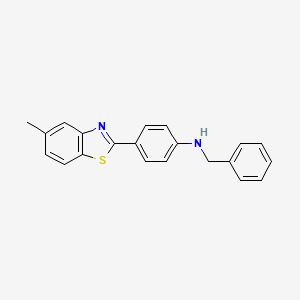 molecular formula C21H18N2S B5014427 N-benzyl-4-(5-methyl-1,3-benzothiazol-2-yl)aniline 