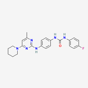 molecular formula C23H25FN6O B5014430 1-(4-Fluorophenyl)-3-(4-((4-methyl-6-(piperidin-1-yl)pyrimidin-2-yl)amino)phenyl)urea 