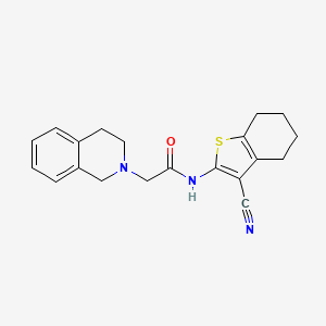 molecular formula C20H21N3OS B5014432 N-(3-cyano-4,5,6,7-tetrahydro-1-benzothien-2-yl)-2-(3,4-dihydro-2(1H)-isoquinolinyl)acetamide 