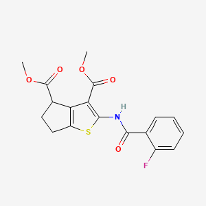 dimethyl 2-[(2-fluorobenzoyl)amino]-5,6-dihydro-4H-cyclopenta[b]thiophene-3,4-dicarboxylate