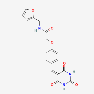 molecular formula C18H15N3O6 B5014452 N-(furan-2-ylmethyl)-2-[4-[(2,4,6-trioxo-1,3-diazinan-5-ylidene)methyl]phenoxy]acetamide 