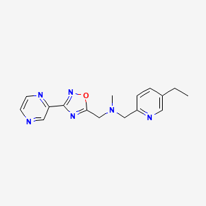 molecular formula C16H18N6O B5014489 1-(5-ethyl-2-pyridinyl)-N-methyl-N-{[3-(2-pyrazinyl)-1,2,4-oxadiazol-5-yl]methyl}methanamine 