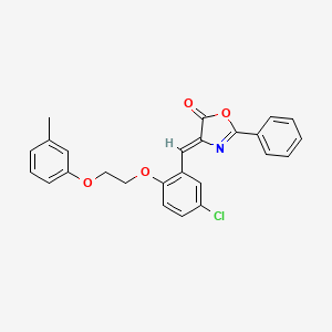 molecular formula C25H20ClNO4 B5014498 4-{5-chloro-2-[2-(3-methylphenoxy)ethoxy]benzylidene}-2-phenyl-1,3-oxazol-5(4H)-one 