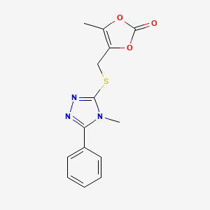 4-methyl-5-{[(4-methyl-5-phenyl-4H-1,2,4-triazol-3-yl)thio]methyl}-1,3-dioxol-2-one