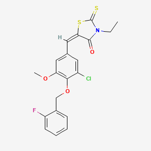 5-{3-chloro-4-[(2-fluorobenzyl)oxy]-5-methoxybenzylidene}-3-ethyl-2-thioxo-1,3-thiazolidin-4-one