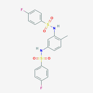 molecular formula C19H16F2N2O4S2 B501453 4-fluoro-N-(5-{[(4-fluorophenyl)sulfonyl]amino}-2-methylphenyl)benzenesulfonamide 