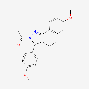 molecular formula C21H22N2O3 B5014545 2-acetyl-7-methoxy-3-(4-methoxyphenyl)-3,3a,4,5-tetrahydro-2H-benzo[g]indazole 