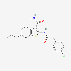 molecular formula C20H23ClN2O2S B5014559 2-{[(4-chlorophenyl)acetyl]amino}-6-propyl-4,5,6,7-tetrahydro-1-benzothiophene-3-carboxamide 