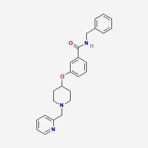 molecular formula C25H27N3O2 B5014564 N-benzyl-3-{[1-(2-pyridinylmethyl)-4-piperidinyl]oxy}benzamide 