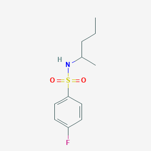 molecular formula C11H16FNO2S B501457 4-fluoro-N-(1-methylbutyl)benzenesulfonamide 