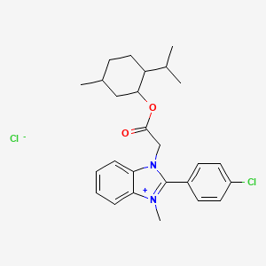 molecular formula C26H32Cl2N2O2 B5014593 2-(4-chlorophenyl)-1-{2-[(2-isopropyl-5-methylcyclohexyl)oxy]-2-oxoethyl}-3-methyl-1H-3,1-benzimidazol-3-ium chloride 