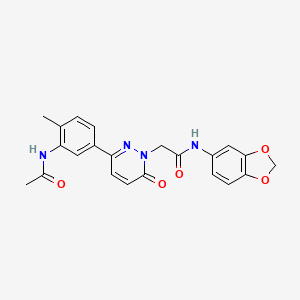 molecular formula C22H20N4O5 B5014597 2-[3-[3-(acetylamino)-4-methylphenyl]-6-oxo-1(6H)-pyridazinyl]-N-1,3-benzodioxol-5-ylacetamide 